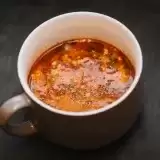 Front View of Pizza Soup