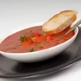 Front View of Red Pepper Soup