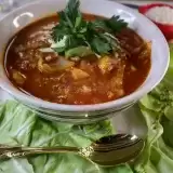 Front View of Hamburger Cabbage Soup