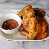 Front View of Barbecue Chicken Wings
