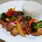 Serving Air Fryer Chicken and Vegetables