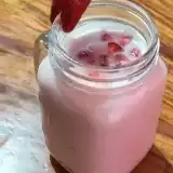 Close up view of Strawberry Horchata