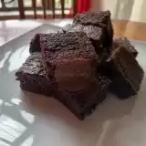 Close up view of Air Fryer Brownies