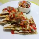 Close up view of Air Fryer Chicken Quesadillas